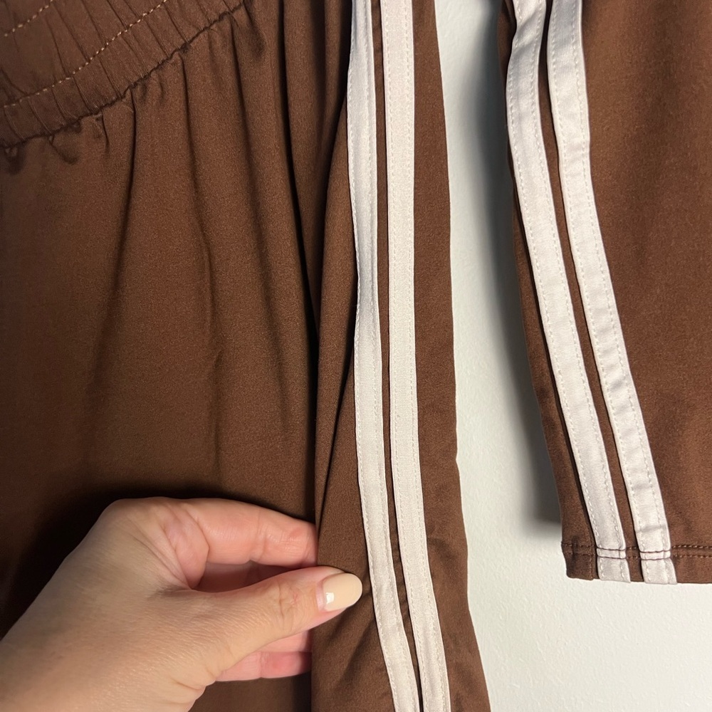 Feathers Brown Track Shorts and Knot Tie Top- Super Comfortable - Picture 7 of 8